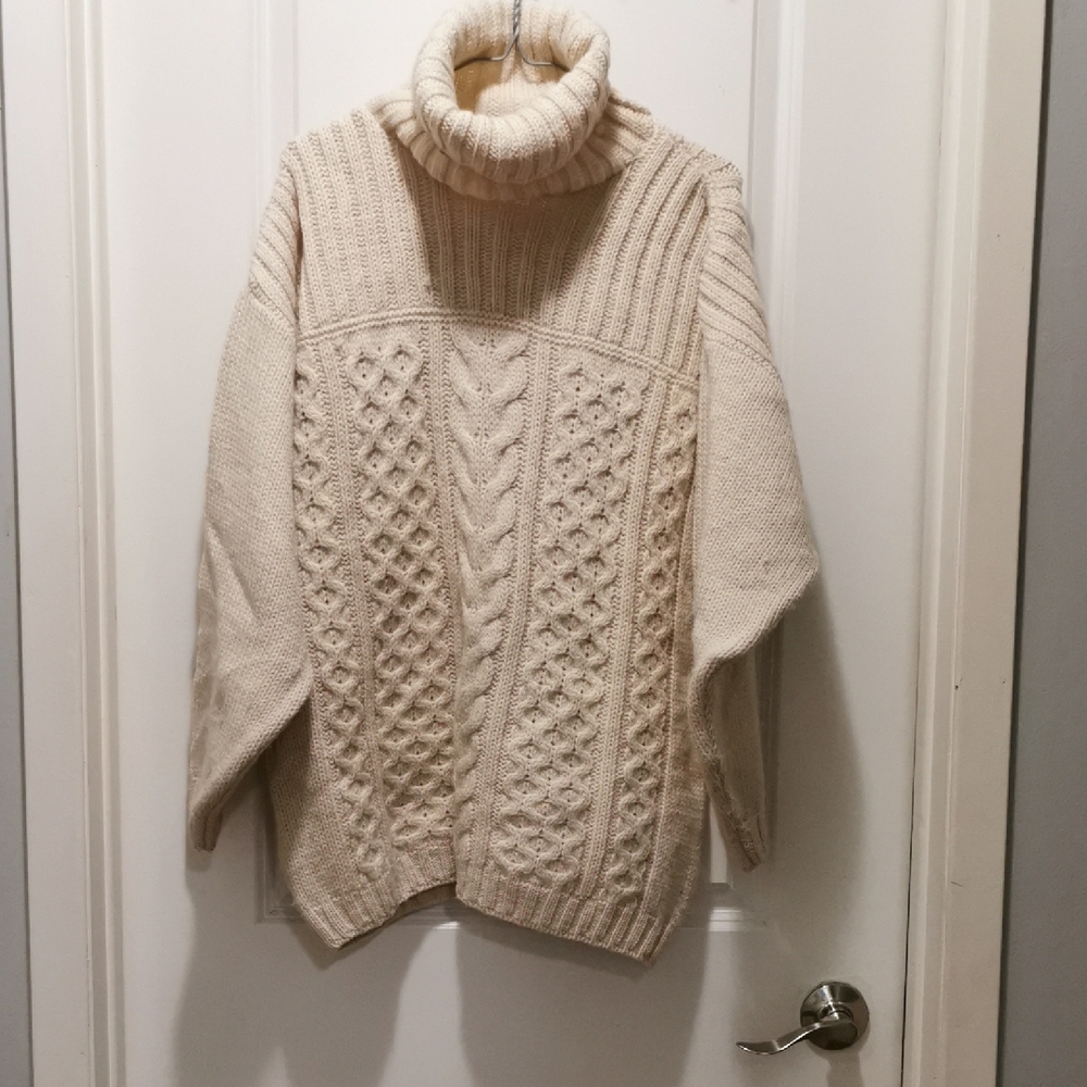 Aran Crafts Cream Turtleneck‎ Sweater